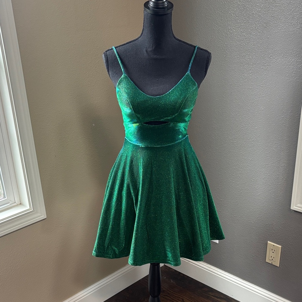 City Studio Emerald Green Sparkle Prom Dress